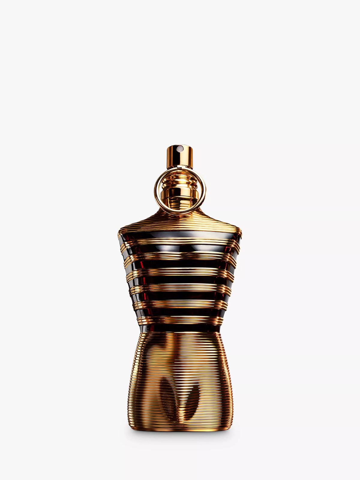 Jean Paul Gaultier Le Male Elixir 125ml perfume bottle with sleek design and silver accents, displayed in the image.