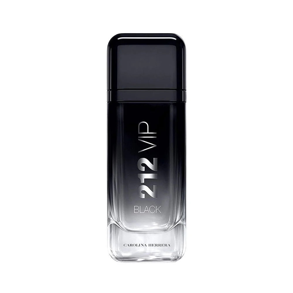 212 VIP Black by Carolina Herrera 100ml Eau de Parfum bottle with sleek black design and silver accents.