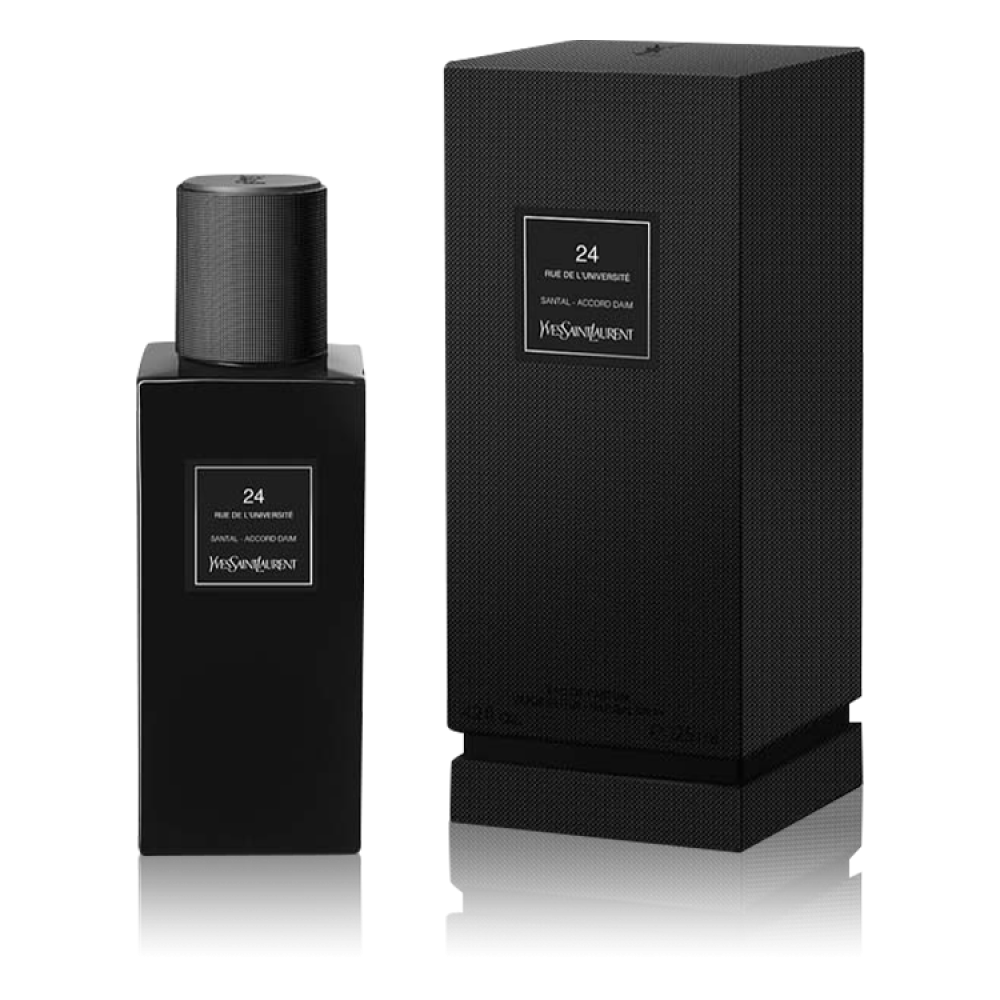 Yves Saint Laurent 24 Rue de l'Université 125ml perfume bottle with elegant packaging and cap, displayed on a neutral background.