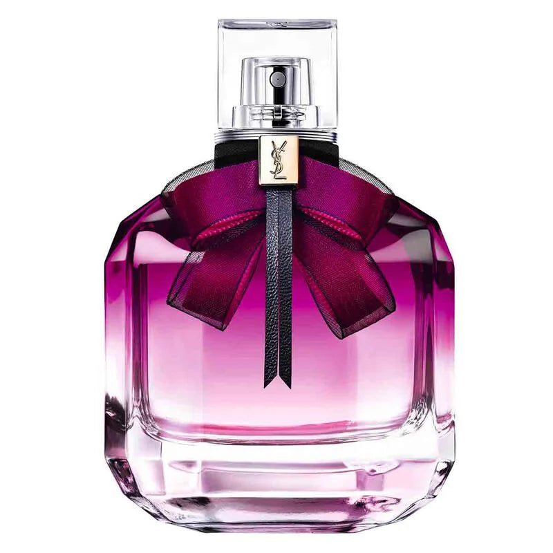 Yves Saint Laurent Mon Paris Intensement perfume bottle in 90ml with elegant packaging and floral design.