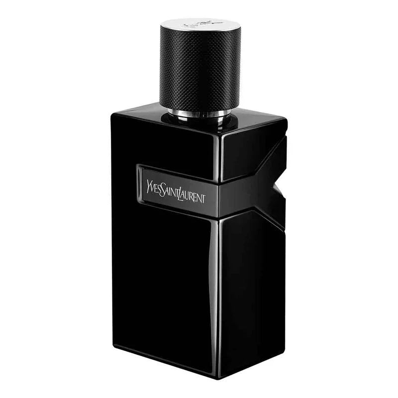 Yves Saint Laurent Y Le Parfum 100ml bottle with sleek black and gold design, displayed on a white background.