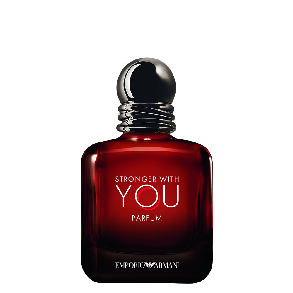 Emporio Armani Stronger With You perfume bottle, 100ML, GIORGIO ARMANI fragrance with sleek design and elegant packaging.