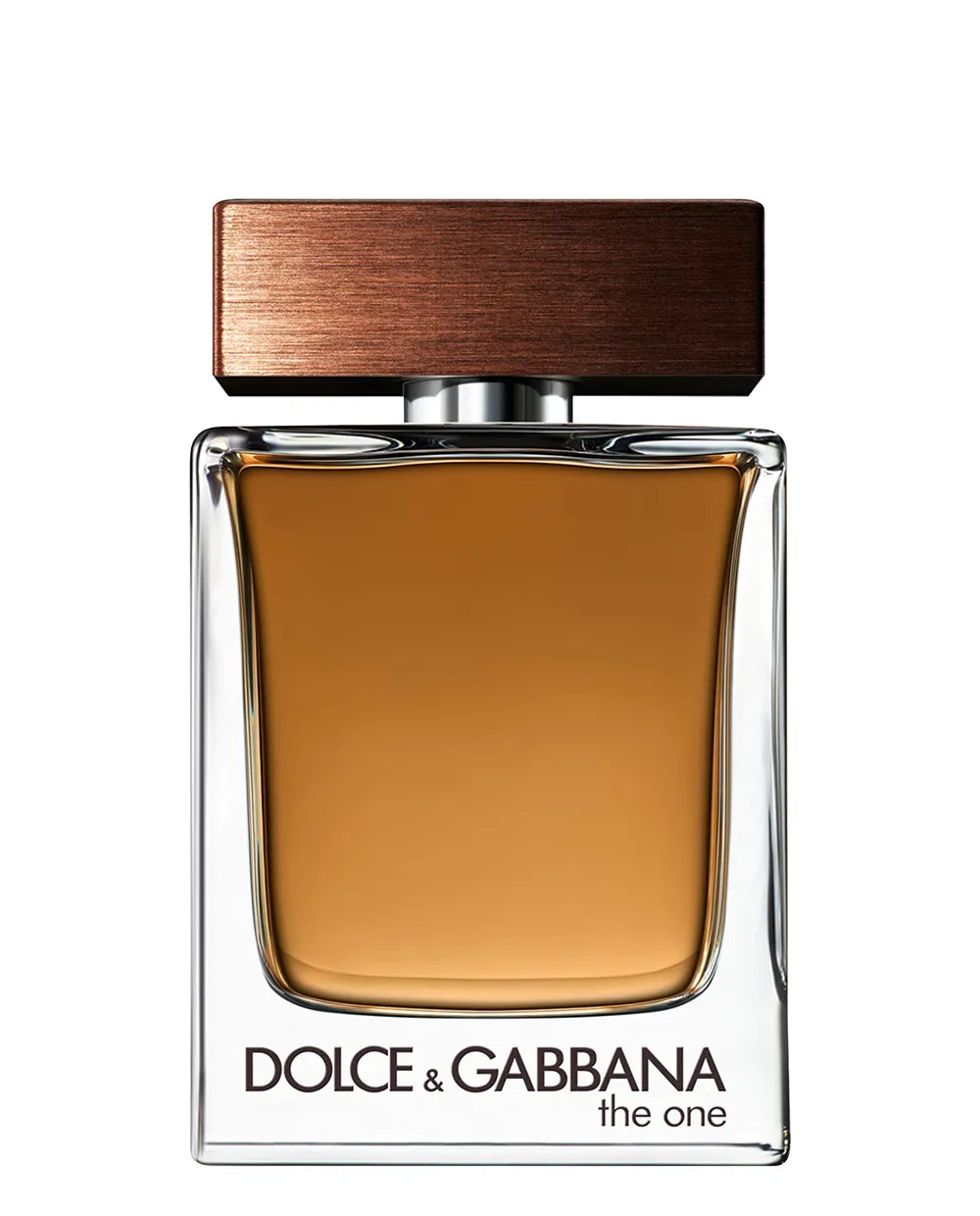 Dolce & Gabbana The One for Men 100ml perfume bottle with sleek design and silver cap on a white background.