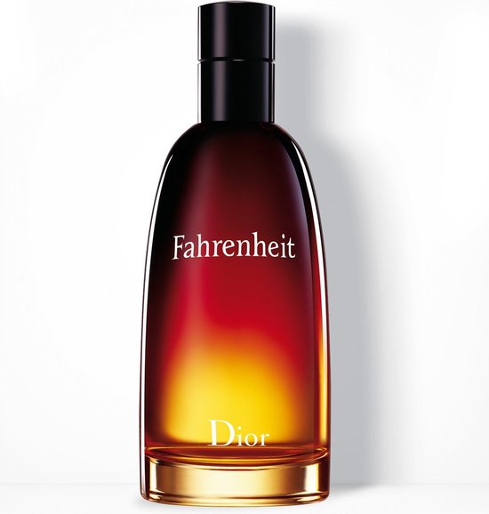 Dior Fahrenheit Eau De Toilette bottle with 100ml capacity, sleek design and classic fragrance appearance.