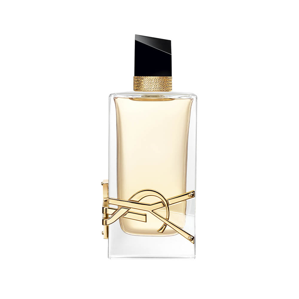 Yves Saint Laurent Libre Eau de Parfum 90ml bottle with elegant black and gold design, showcasing the luxurious fragrance.