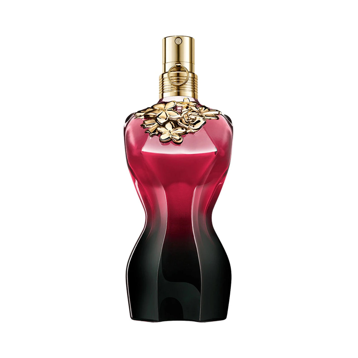 Jean Paul Gaultier La Belle Le Parfum 2024 100ml perfume bottle with elegant design and floral accents.