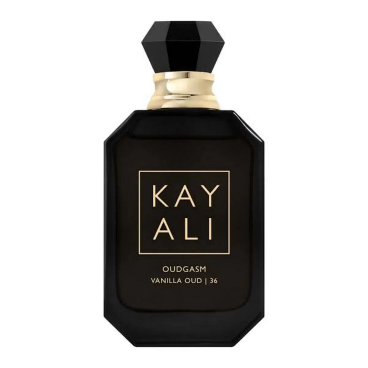 Kayali Oudgasm Vanilla Oud Eau de Parfum Intense bottle with elegant packaging, showcasing luxurious fragrance for women.