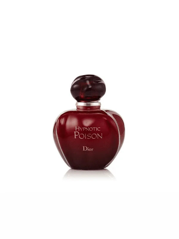 Dior Hypnotic Poison 100ml perfume bottle with elegant dark glass and gold accents, displayed against a neutral background.