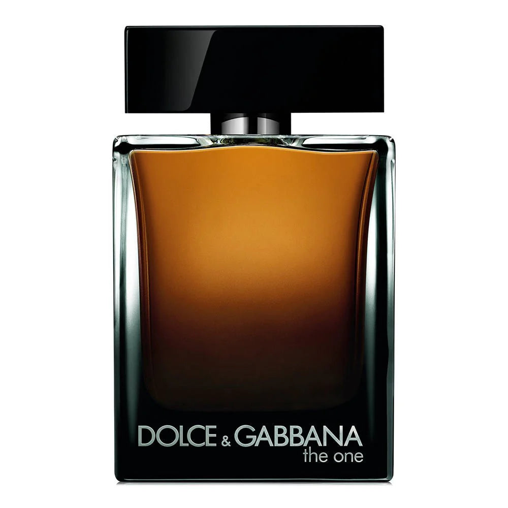 Dolce & Gabbana The One for Men Eau de Parfum 100ml bottle displayed with sleek black and gold packaging.