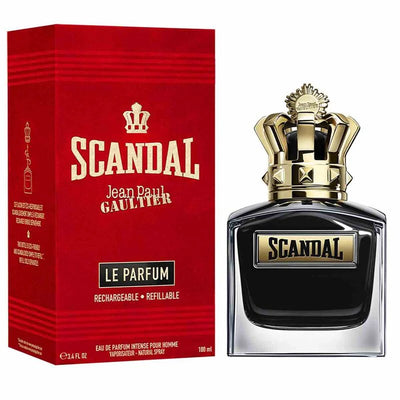 Jean Paul Gaultier Scandal Pour Homme perfume bottle, 100ML, with a sleek design and bold label, displayed against a neutral background.