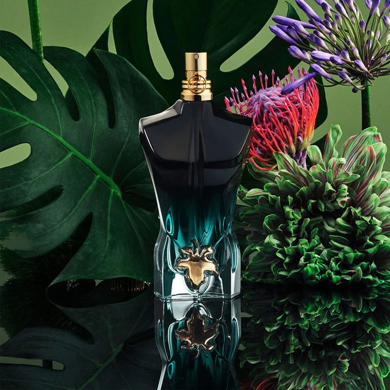 Jean Paul Gaultier Le Beau Le Parfum 125ml bottle with sleek design and silver cap, displayed against a neutral background.