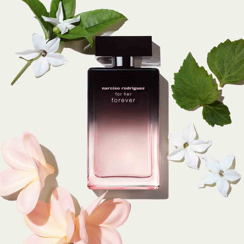Narciso Rodriguez For Her Forever perfume bottle with elegant design, 100ML size, featuring a sleek, modern look.