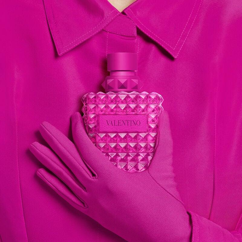 Valentino Born in Roma Rendez-Vous Pink EDP 100ml perfume bottle with pink accents and sleek design.