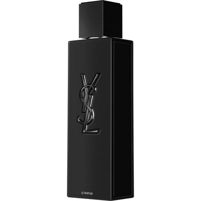 Yves Saint Laurent MYSLF Le Parfum 100ML bottle with sleek black cap and minimalist design, displayed on a neutral background.