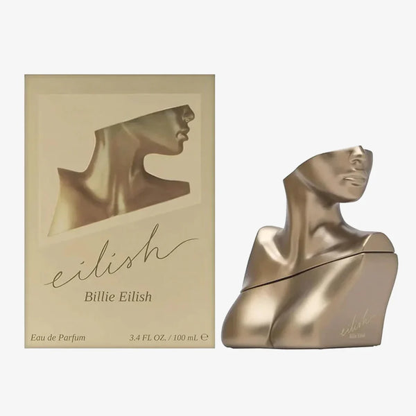 Billie Eilish Eilish perfume bottle, 100ml, sleek design with black and colorful accents, showcasing the signature fragrance.