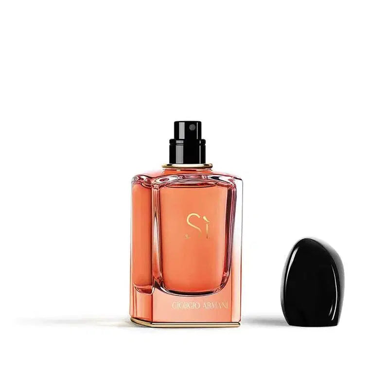 Giorgio Armani Si EDP Intense 100ml perfume bottle with sleek design and silver cap, shown in the image.