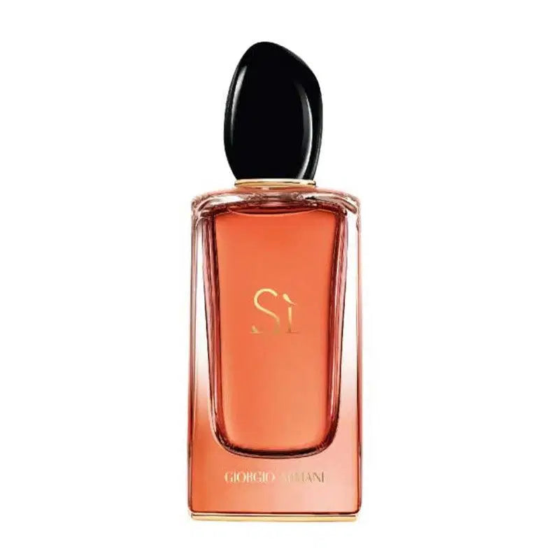 Giorgio Armani SI EDP Intense 100ml perfume bottle with sleek black and gold design, front view.