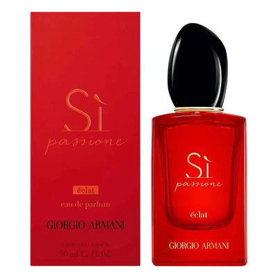 Giorgio Armani Si Passione Eclat Eau de Parfum 100ml bottle with elegant pink and gold packaging.