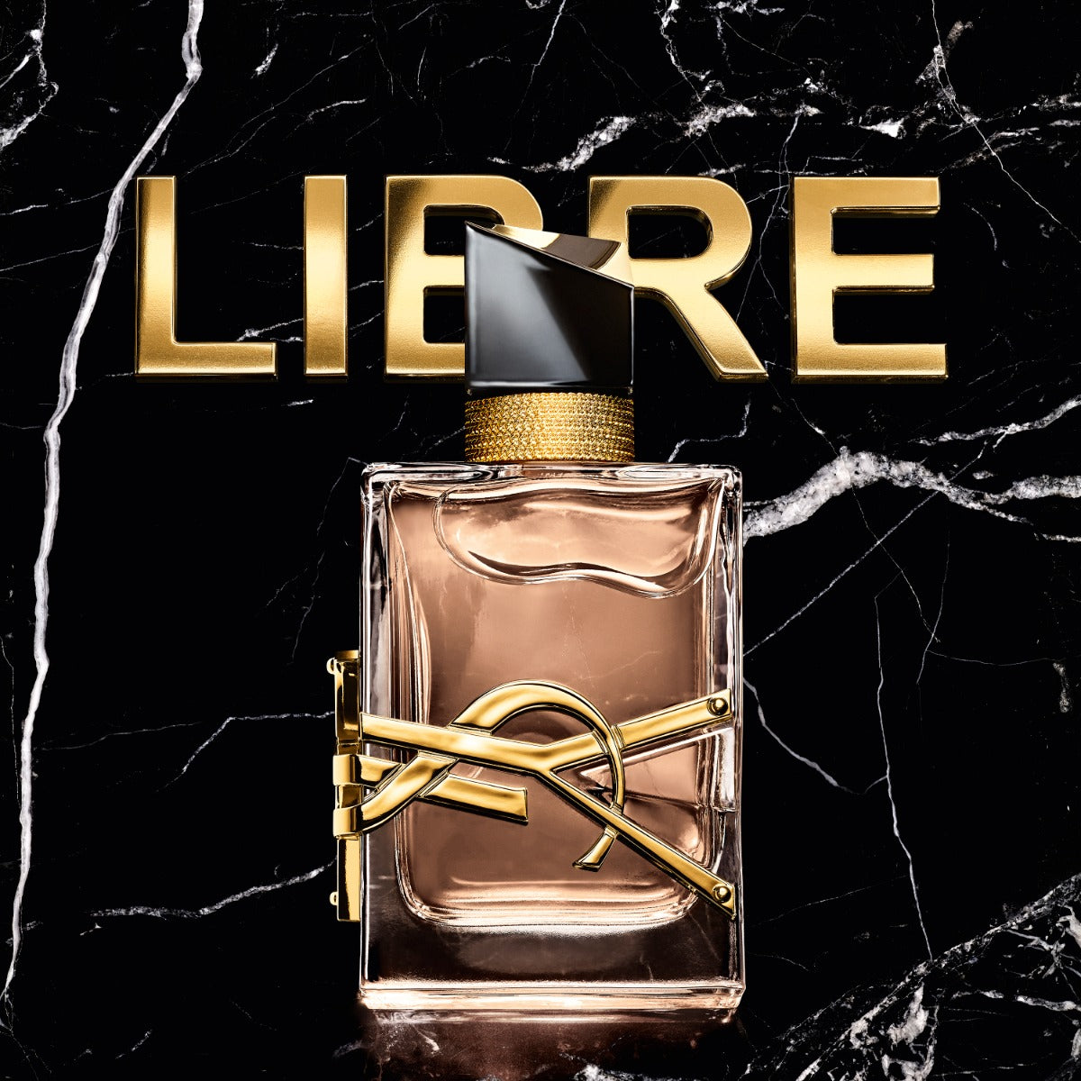 Yves Saint Laurent Libre Flowers and Flames 90ml perfume bottle with floral and fiery design.