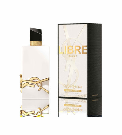Yves Saint Laurent Libre L’Eau Nue 90ml perfume bottle with sleek design and transparent glass showcasing the fragrance.