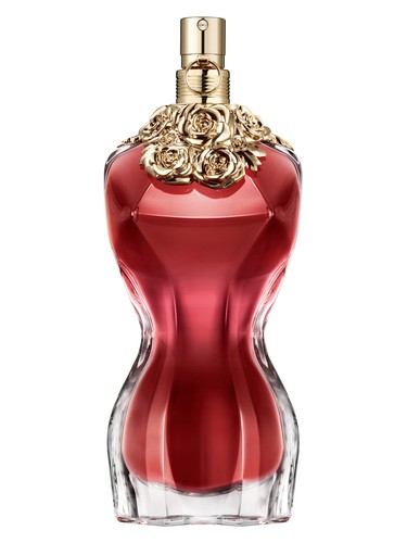 Jean Paul Gaultier La Belle 100ml perfume bottle with intricate design, displayed against a neutral background.