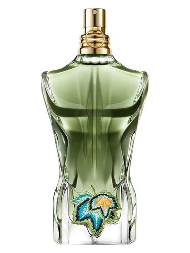 Jean Paul Gaultier Le Beau Paradise Garden 125ML perfume bottle with floral and tropical design.