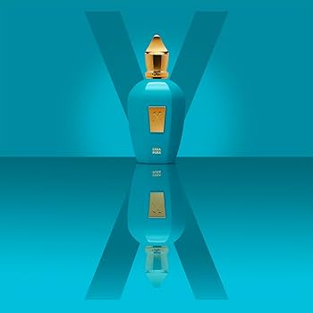 Xerjoff Erba Pura perfume bottle with clear glass and gold accents, showcasing the luxurious fragrance design.