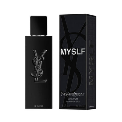 Yves Saint Laurent MYSLF Le Parfum 100ML bottle with sleek black and white design, elegant cap, and modern branding.