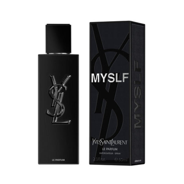 Yves Saint Laurent MYSLF Le Parfum 100ML bottle with sleek black and white design, elegant cap, and modern branding.