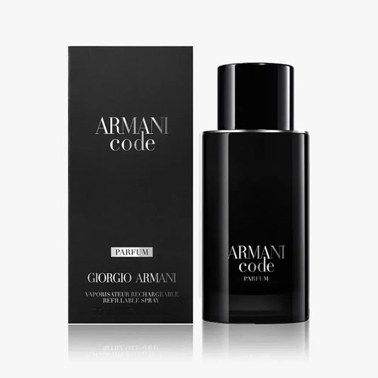 Giorgio Armani Armani Code Le Parfum 125ml bottle with sleek design and stylish packaging on a white background.