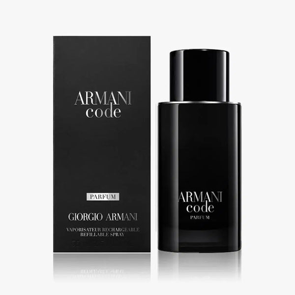 Giorgio Armani Armani Code Le Parfum 125ml bottle with sleek design and stylish packaging on a white background.