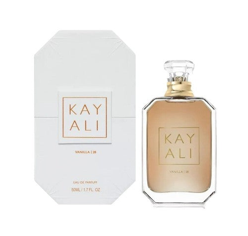 Kayali Vanilla 28 women's fragrance in 100ml bottle, featuring a sleek design and vanilla-scented perfume for women.