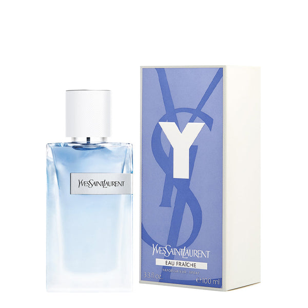 Yves Saint Laurent Y Eau Fraiche 100ml perfume bottle with a sleek design and minimalist label.