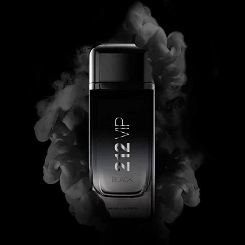 Carolina Herrera 212 VIP Black fragrance bottle, 100ML, with sleek black design and elegant cap.