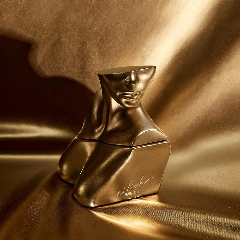 Billie Eilish Eau de Parfum 100ml bottle featuring sleek design and artistic label, representing the Billie Eilish fragrance.