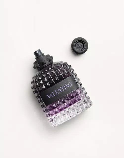 Valentino Uomo Born in Roma Purple Melancholia 100ml fragrance bottle, elegant design, showcasing the luxury men's Eau de Toilette