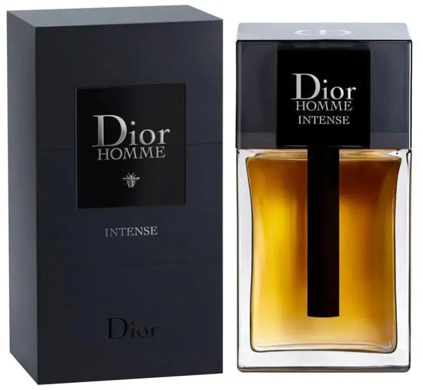 Dior Homme Intense 100ml Eau de Parfum bottle with sleek design and dark fragrance liquid, suited for men's sophisticated style.