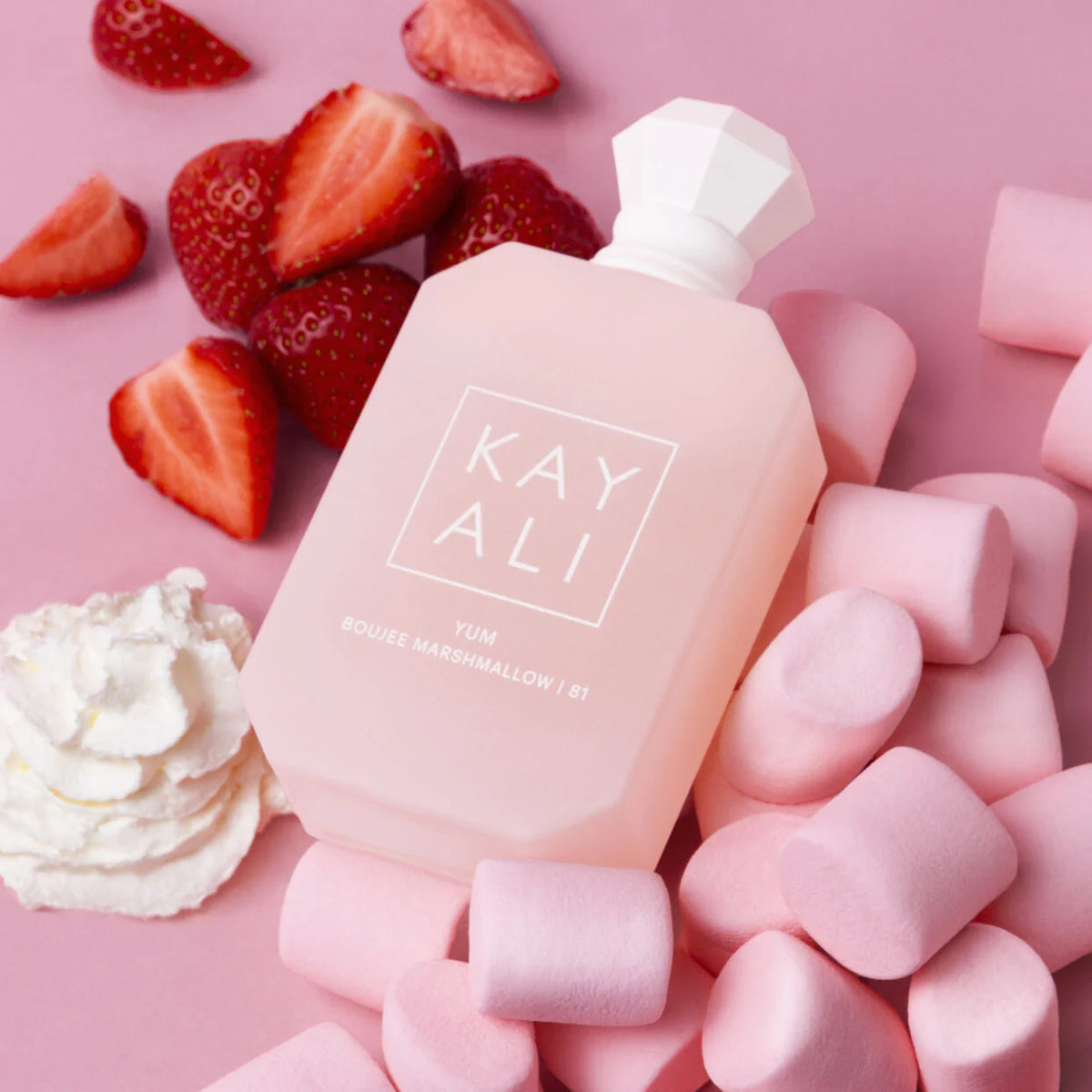 Kayali Yum Boujee Marshmallow 81 Eau de Parfum Intense 100ml bottle with elegant design and floral notes.