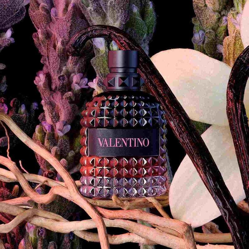 Valentino Uomo Born In Roma Intense 100ml perfume bottle with sleek design and elegant labeling.