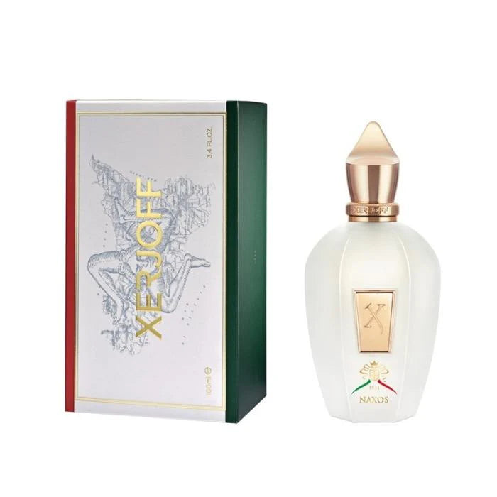 Xerjoff Naxos XJ 1861 Naxos eau de parfum bottle with elegant design, 100ml size, showcasing the luxurious fragrance.