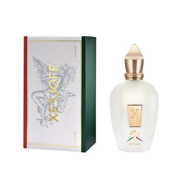 Xerjoff Naxos XJ 1861 Naxos eau de parfum bottle with elegant design, 100ml size, showcasing the luxurious fragrance.