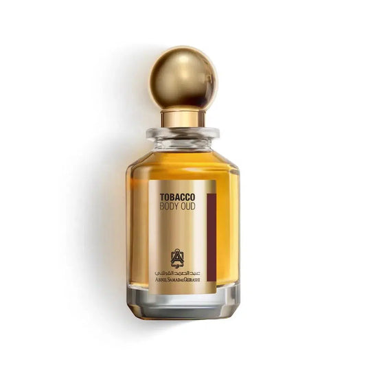 Abdul Samad Al Qurashi Tobacco Body Oud 100 ML bottle with elegant packaging, showcasing a luxurious fragrance for men.