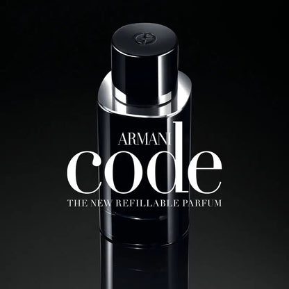 Giorgio Armani Armani Code Le Parfum 125ML perfume bottle with sleek black design and silver accents.
