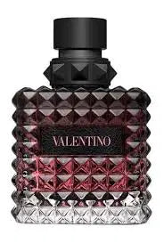 Valentino Born in Roma Donna EDP Intense 100ML perfume bottle, elegant design with a sleek, rounded shape and metallic accents.
