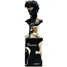 Lattafa His Confession 100ml perfume bottle with sleek design, showcasing the elegant fragrance packaging.