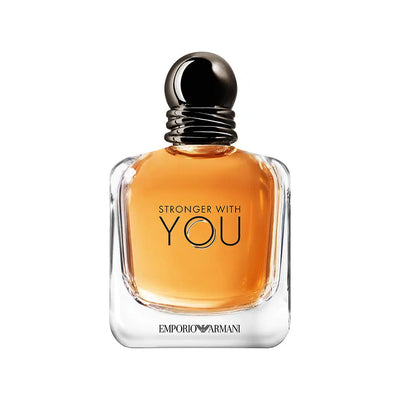 Giorgio Armani Stronger With You Eau de Toilette 100ml bottle, stylish packaging and sleek design visible in the image.