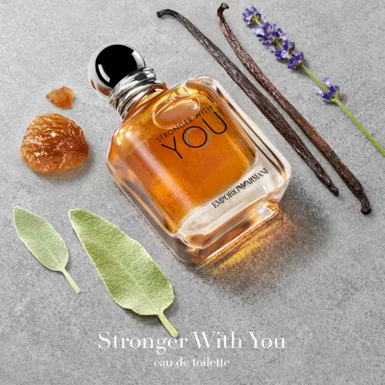 Giorgio Armani Stronger With You Eau de Toilette 100ml bottle with packaging and ingredient details.