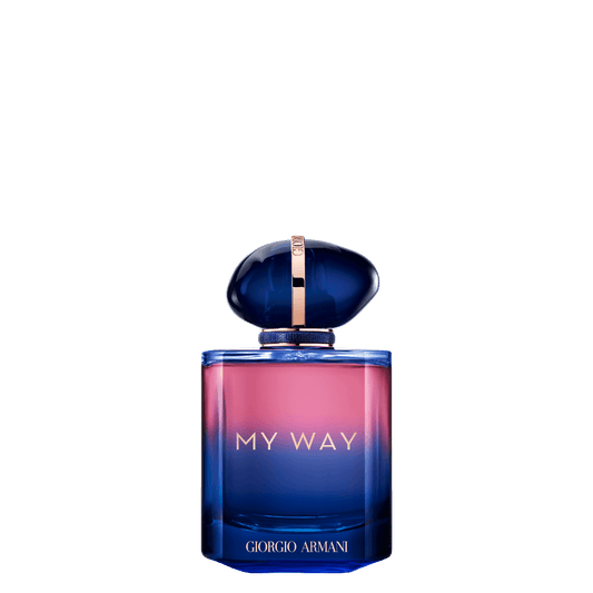 Giorgio Armani My Way Le Parfum 90ml bottle with elegant packaging and floral design, ready for display.