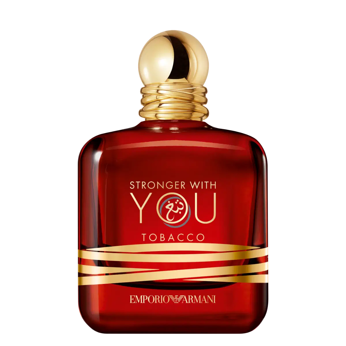 Giorgio Armani Stronger With You Tobacco 100ml perfume bottle with embossed label and elegant packaging design