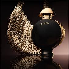 Rabanne Olympéa Parfum bottle with elegant gold accents, 80ML size, featuring a sleek, modern design and floral fragrance details